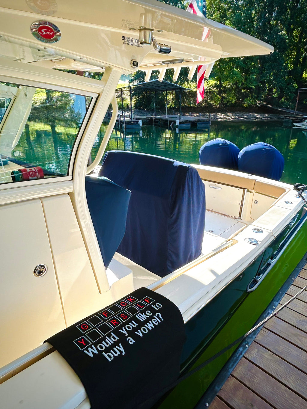 Sunbrella Gunwale Boarding Mat "Would You Like to Buy a Vowel"