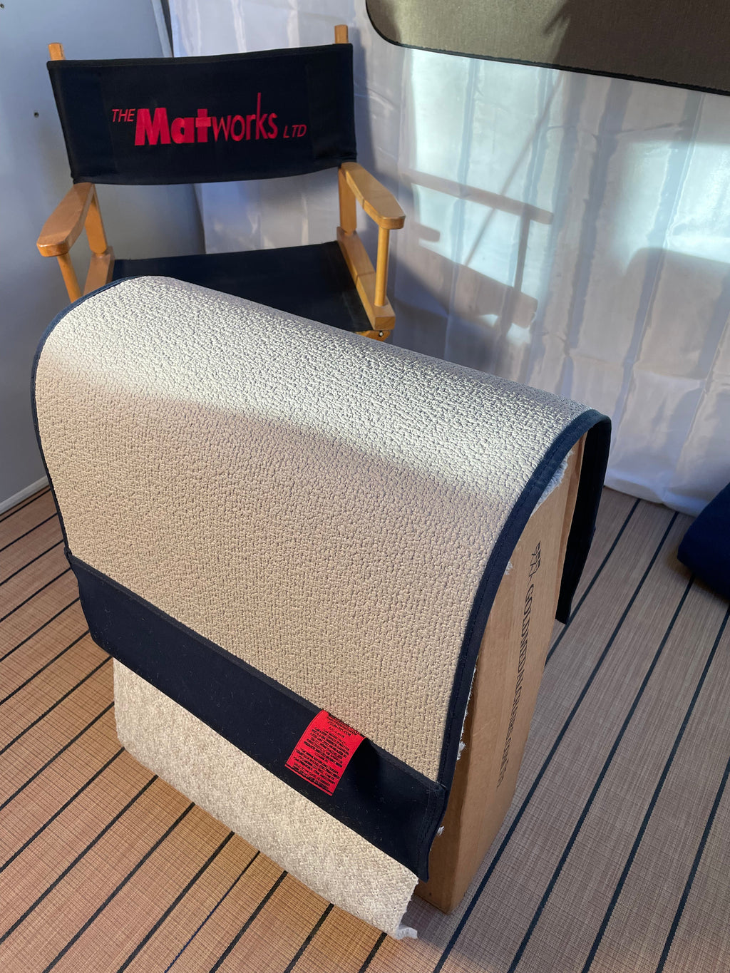 Custom 30"W X 36"L SUNBRELLA Canvas Gunwale Boarding Mat - Matworks